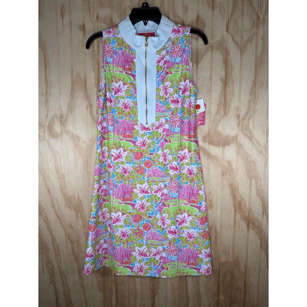 Kaeli Smith Floral Performance Athleisure Shift Dress Travel Golf NWT Small
